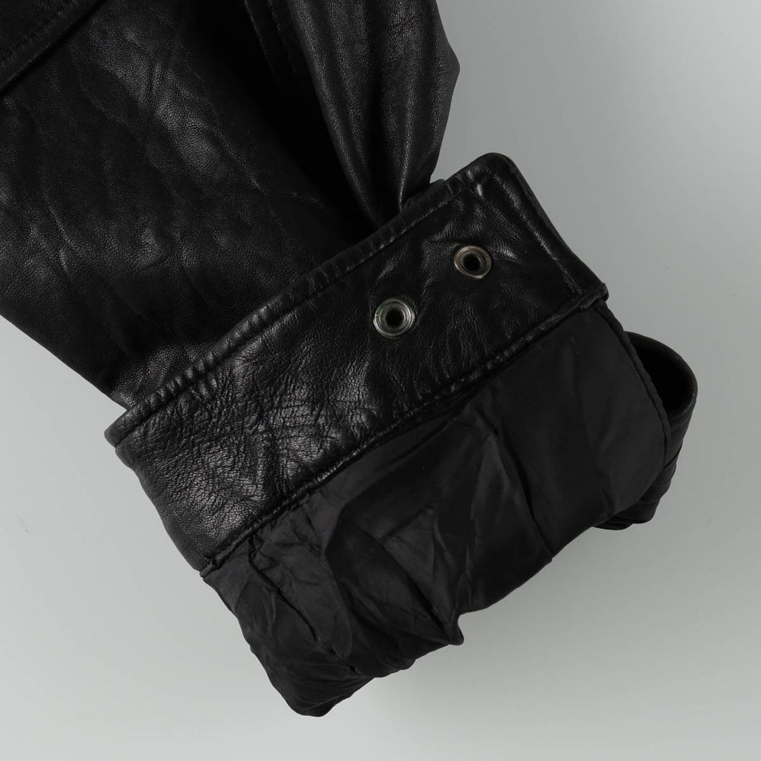LONDON FOG Padded Leather Blouson, Men's Size L (approx.) genuine leather black type Vintage Second Hand
