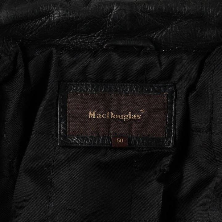 Mac Douglas padded leather blouson, men's size L (approx.) genuine leather black type Vintage Second Hand