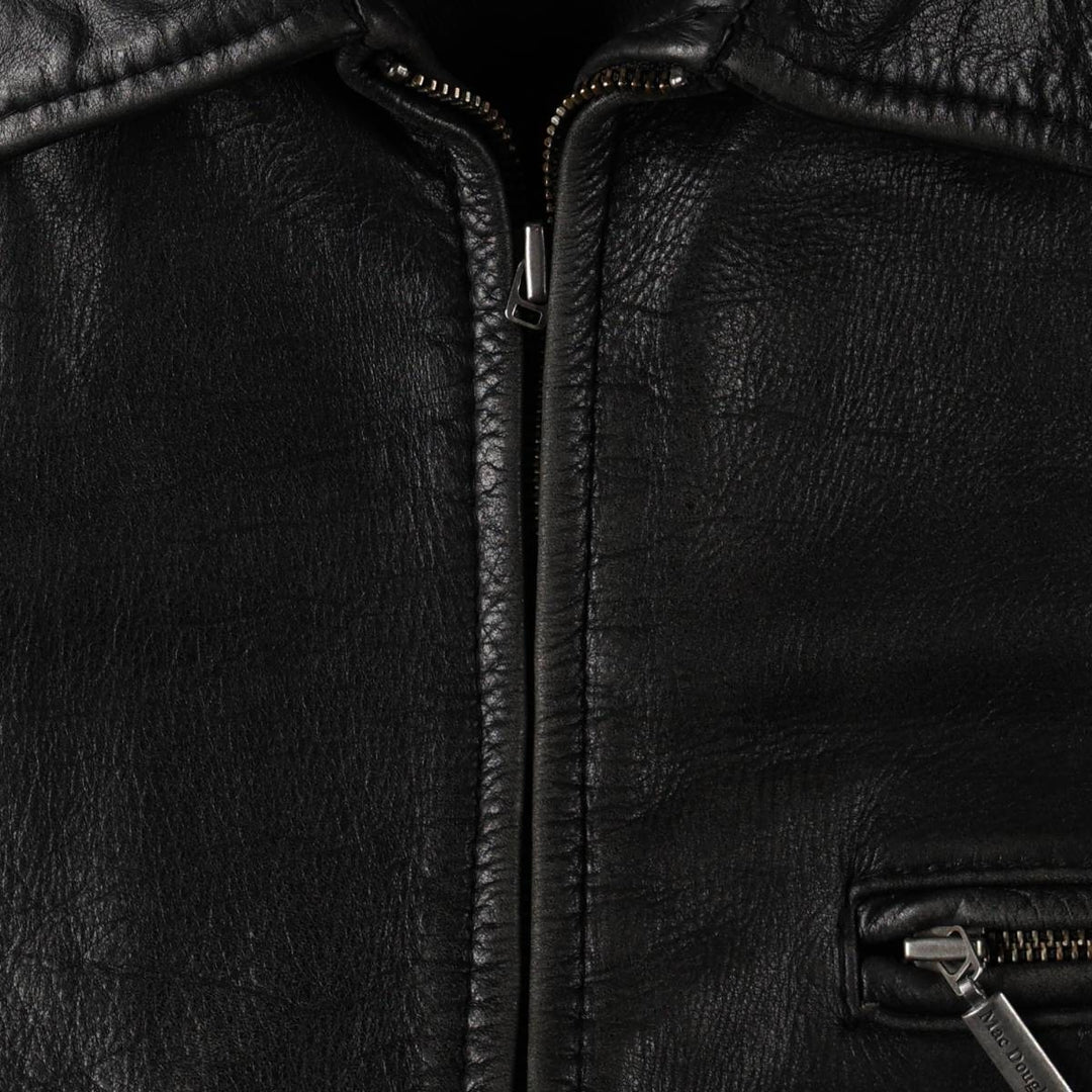Mac Douglas padded leather blouson, men's size L (approx.) genuine leather black type Vintage Second Hand