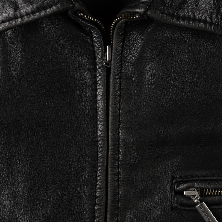 Mac Douglas padded leather blouson, men's size L (approx.) genuine leather black type Vintage Second Hand