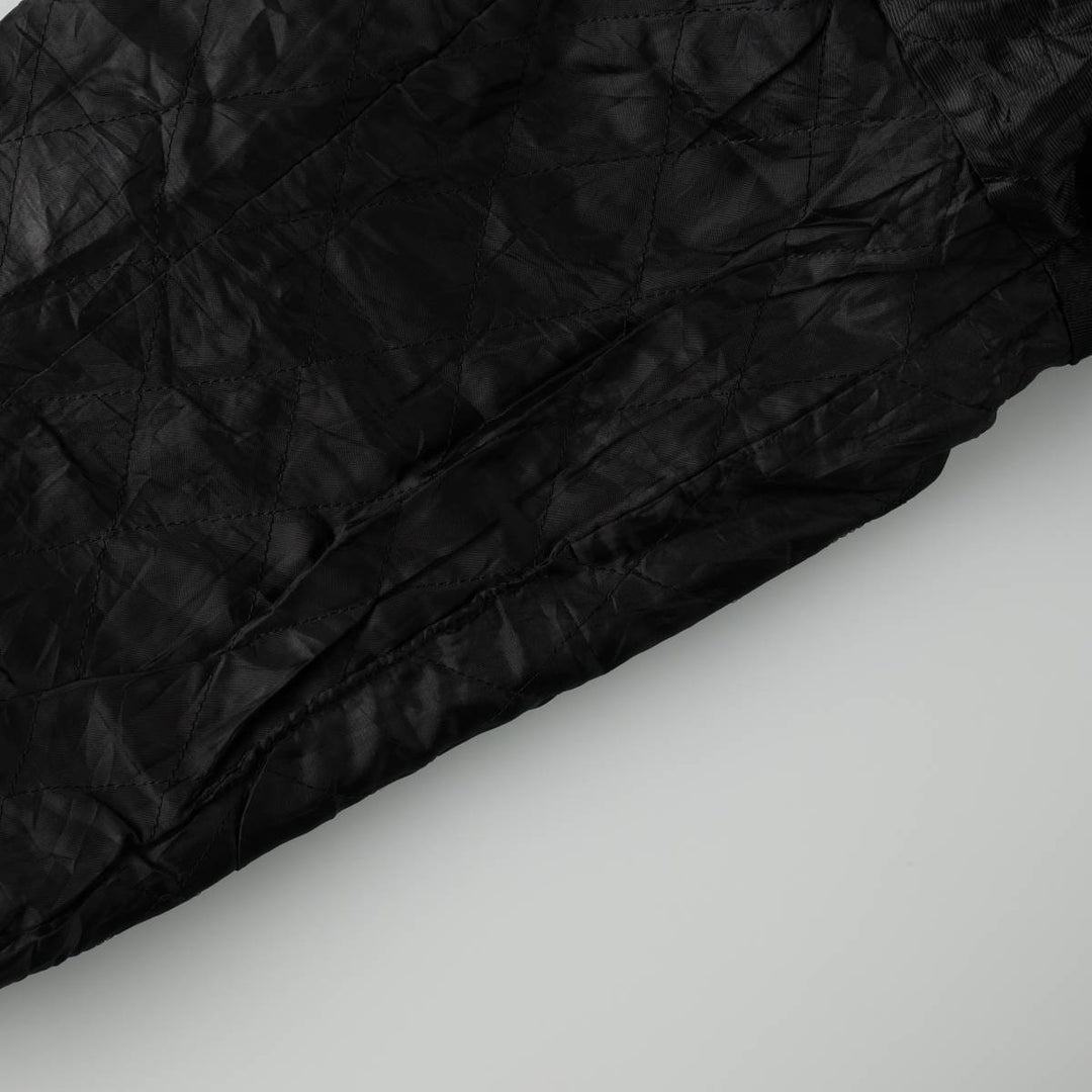Swing-top type padded leather blouson, men's size L genuine leather black type Vintage Second Hand