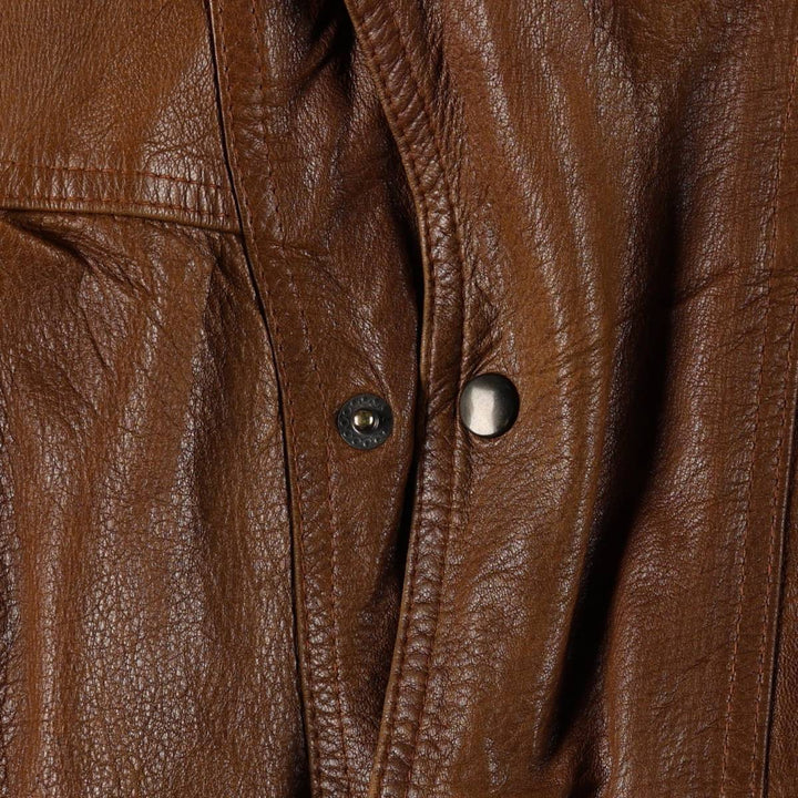 NOTE A BENE Padded Leather Blouson, Men's Size L (approx.) unclear brown type Vintage Second Hand