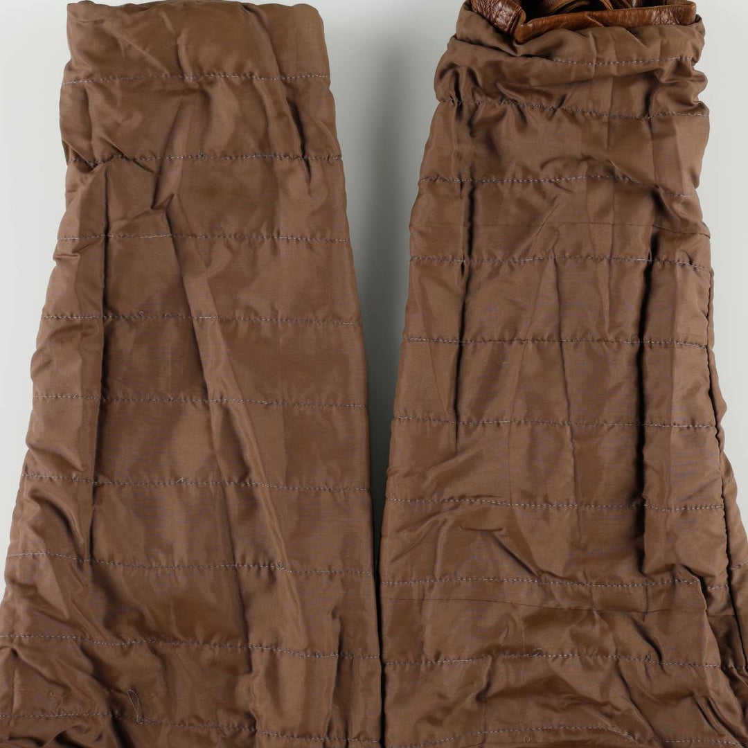 NOTE A BENE Padded Leather Blouson, Men's Size L (approx.) unclear brown type Vintage Second Hand