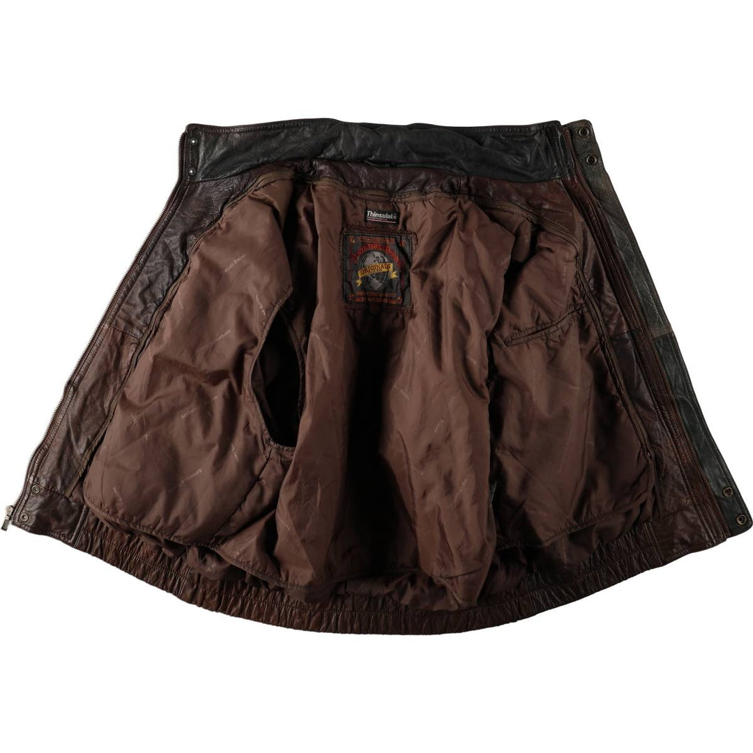 ~1990'S Wilson's Leather Adventure Bound Leather Blouson, Men's Size L (approx.), Vintage genuine leather brown type Vintage Second Hand