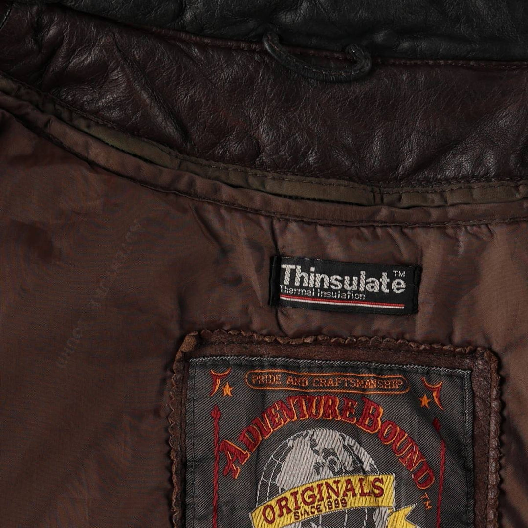 ~1990'S Wilson's Leather Adventure Bound Leather Blouson, Men's Size L (approx.), Vintage genuine leather brown type Vintage Second Hand