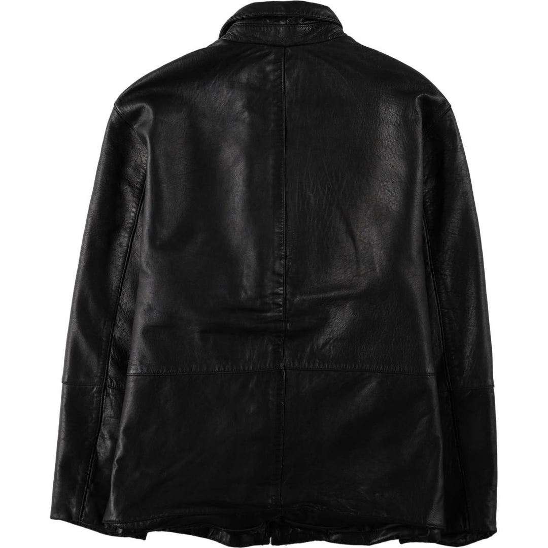 1990'S Perry Ellis PORTFOLIO Leather Jacket, Men's Size L (approx.), Vintage genuine leather black type Vintage Second Hand
