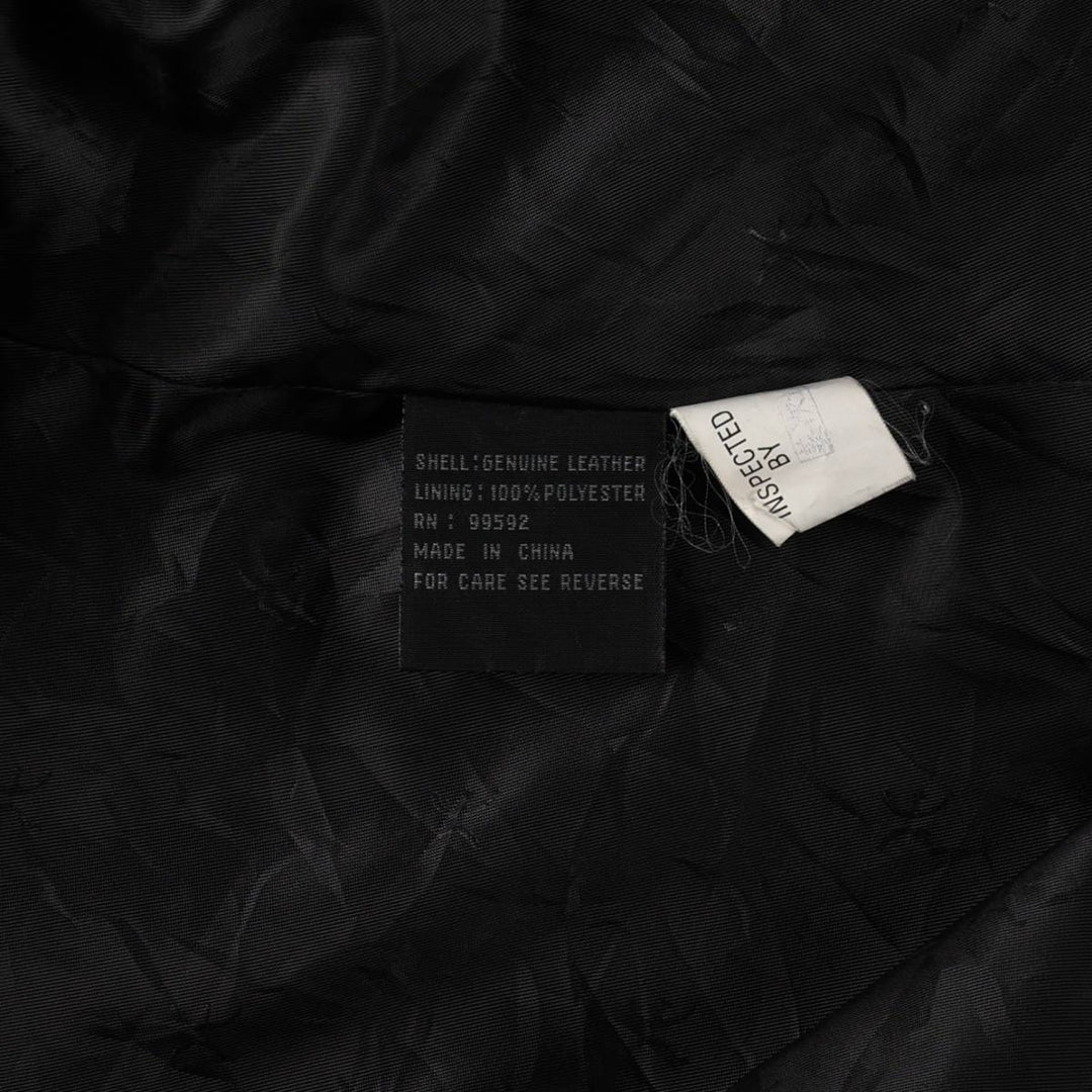 1990'S Perry Ellis PORTFOLIO Leather Jacket, Men's Size L (approx.), Vintage genuine leather black type Vintage Second Hand