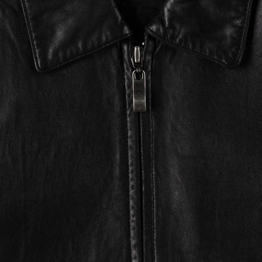 1990'S Perry Ellis PORTFOLIO Leather Jacket, Men's Size L (approx.), Vintage genuine leather black type Vintage Second Hand