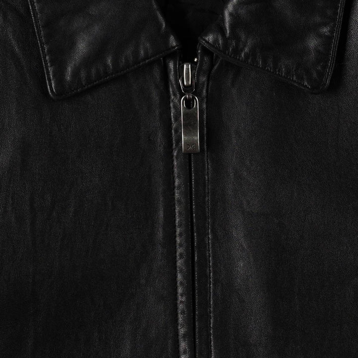 1990'S Perry Ellis PORTFOLIO Leather Jacket, Men's Size L (approx.), Vintage genuine leather black type Vintage Second Hand
