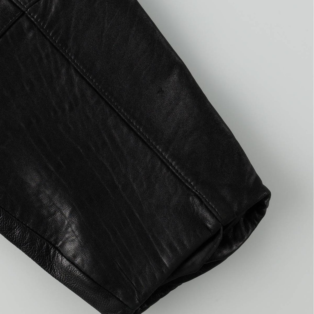 1990'S Perry Ellis PORTFOLIO Leather Jacket, Men's Size L (approx.), Vintage genuine leather black type Vintage Second Hand