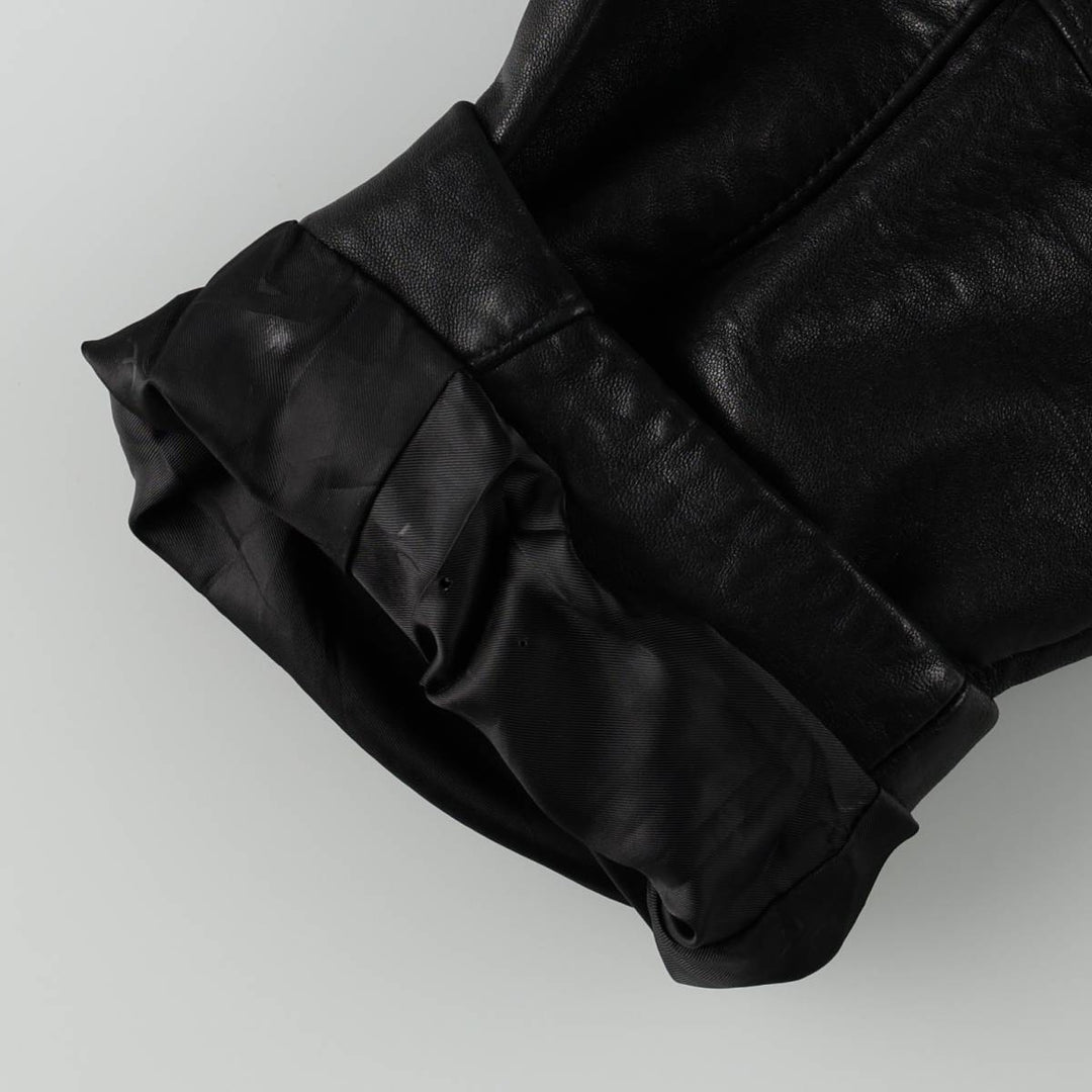 1990'S Perry Ellis PORTFOLIO Leather Jacket, Men's Size L (approx.), Vintage genuine leather black type Vintage Second Hand
