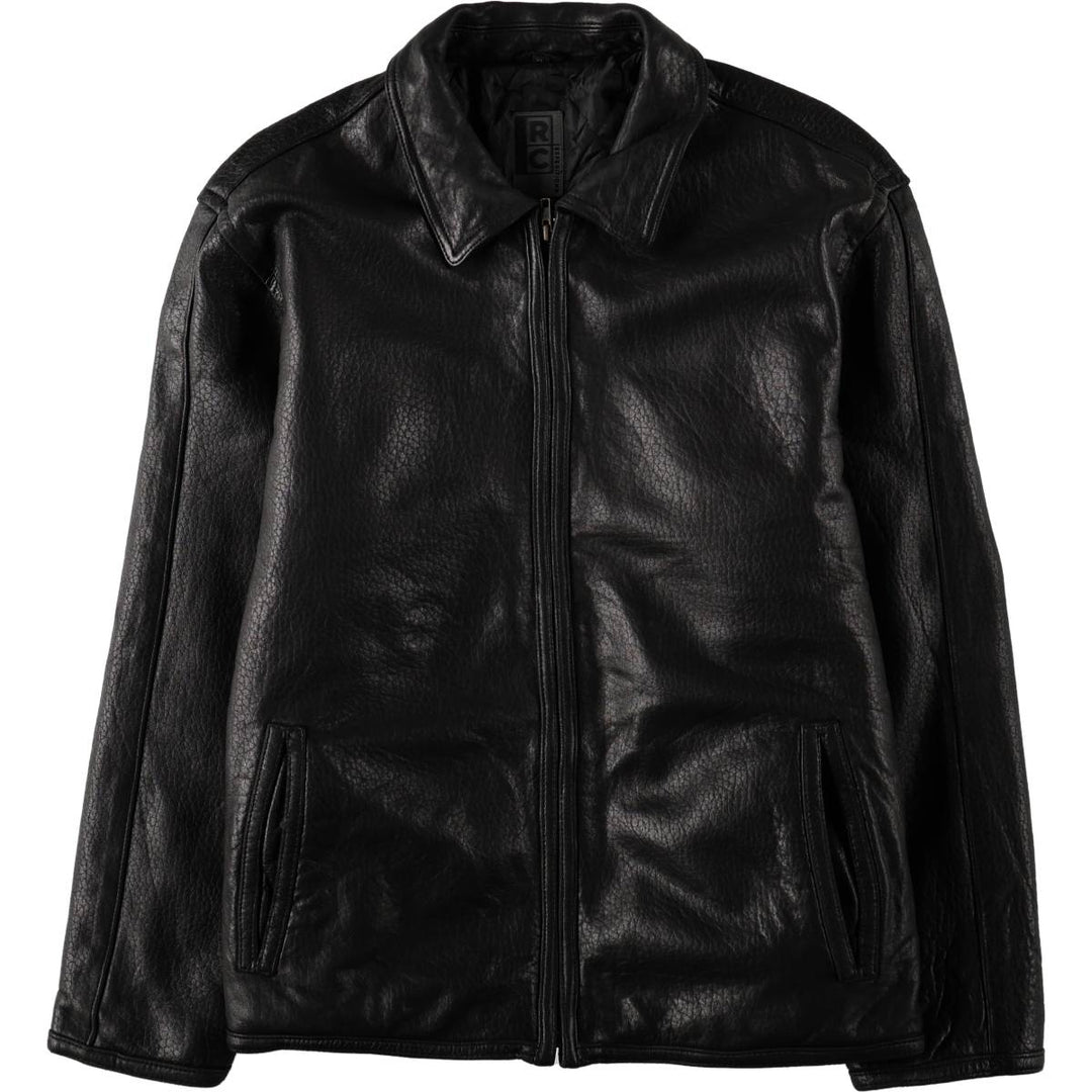 Robert Comstock RC EXPEDITION Padded Leather Jacket, Men's Size XL genuine leather black type Vintage Second Hand