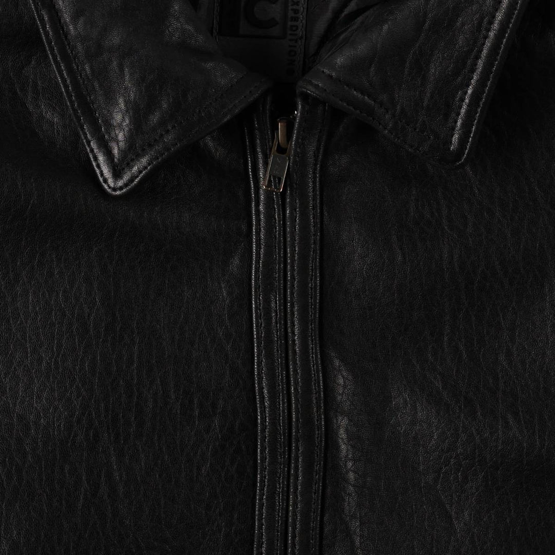 Robert Comstock RC EXPEDITION Padded Leather Jacket, Men's Size XL genuine leather black type Vintage Second Hand