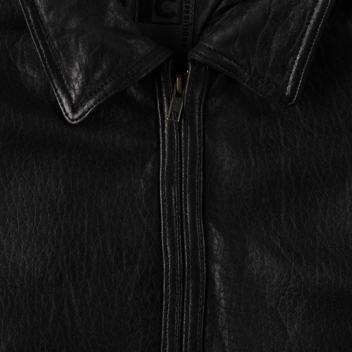 Robert Comstock RC EXPEDITION Padded Leather Jacket, Men's Size XL genuine leather black type Vintage Second Hand