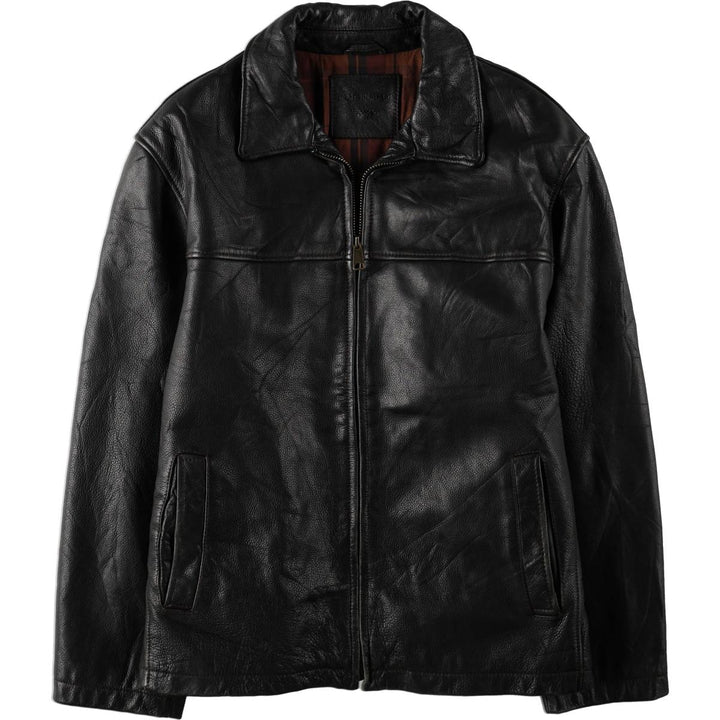 Dockers Swing Top Type Padded Leather Blouson Men's Size L genuine leather black type Vintage Second Hand