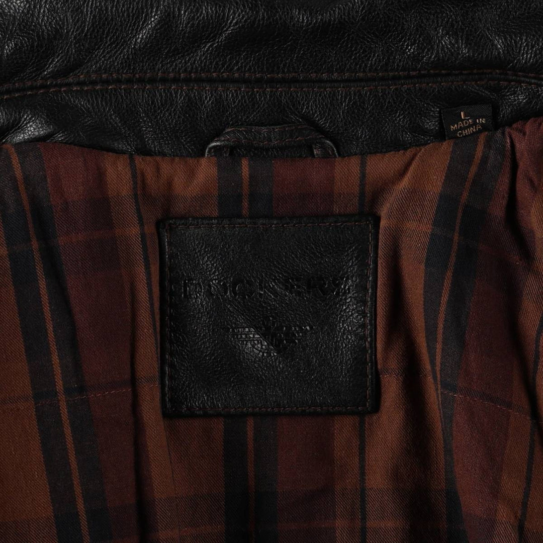 Dockers Swing Top Type Padded Leather Blouson Men's Size L genuine leather black type Vintage Second Hand