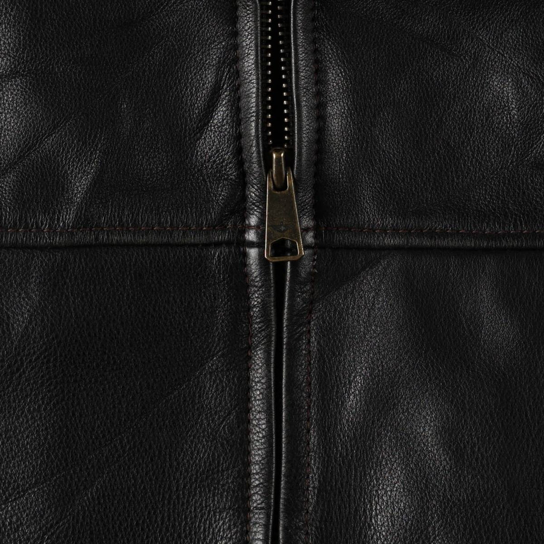 Dockers Swing Top Type Padded Leather Blouson Men's Size L genuine leather black type Vintage Second Hand