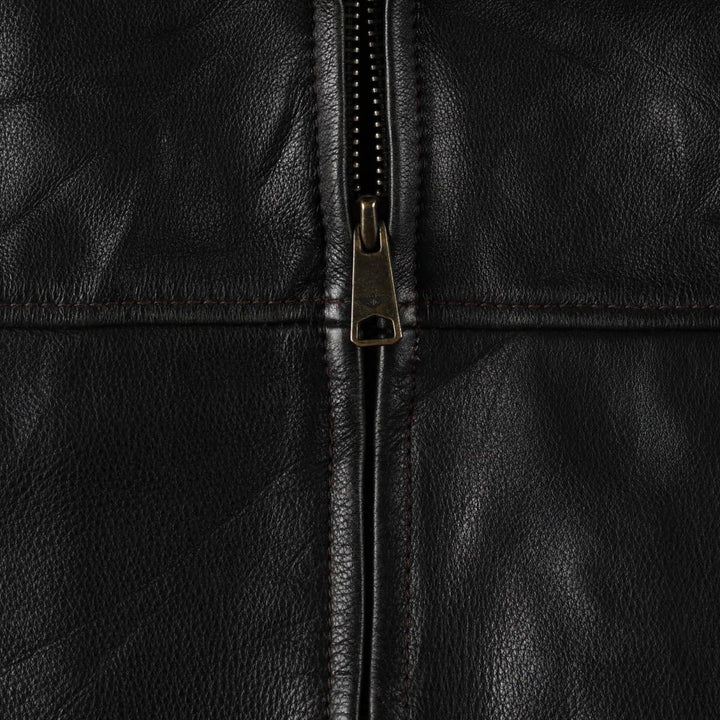 Dockers Swing Top Type Padded Leather Blouson Men's Size L genuine leather black type Vintage Second Hand