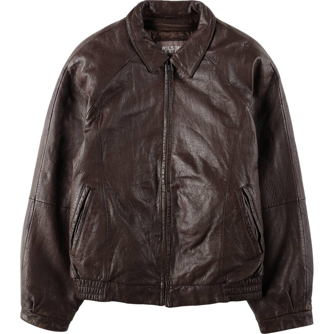 Wilsons Leather Swing Top Padded Leather Blouson, Men's Size L genuine leather brown type Vintage Second Hand