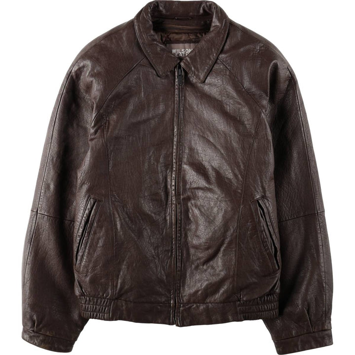 Wilsons Leather Swing Top Padded Leather Blouson, Men's Size L genuine leather brown type Vintage Second Hand