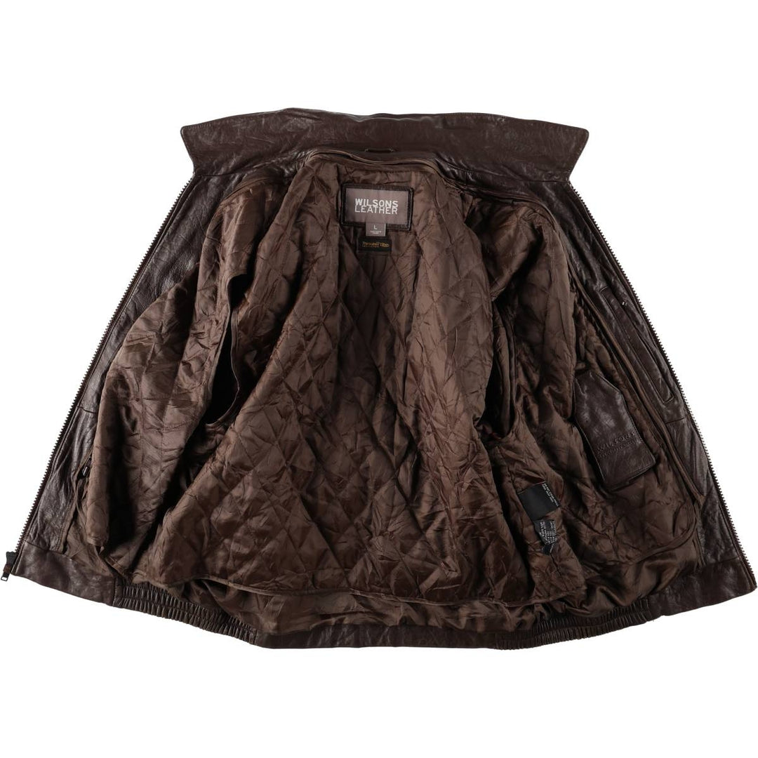 Wilsons Leather Swing Top Padded Leather Blouson, Men's Size L genuine leather brown type Vintage Second Hand