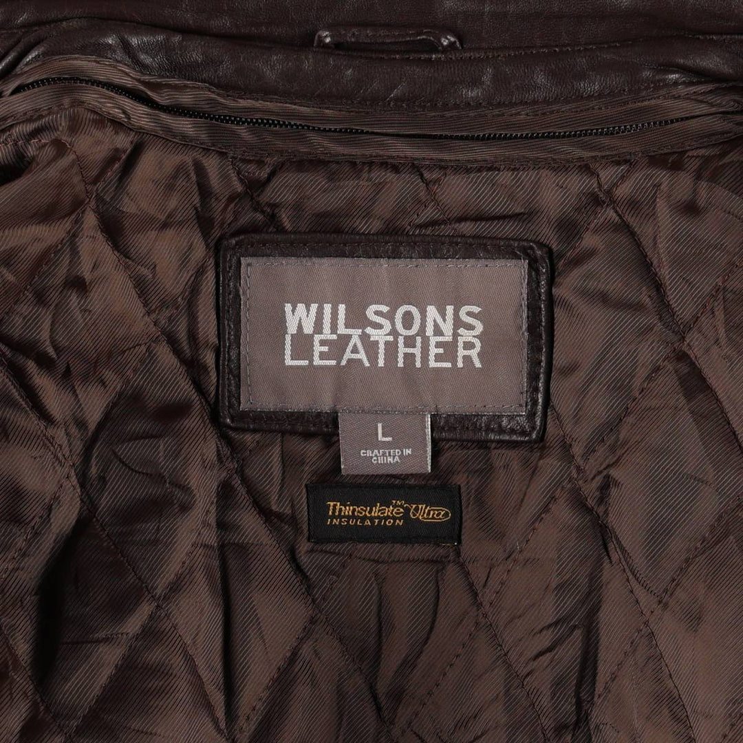 Wilsons Leather Swing Top Padded Leather Blouson, Men's Size L genuine leather brown type Vintage Second Hand