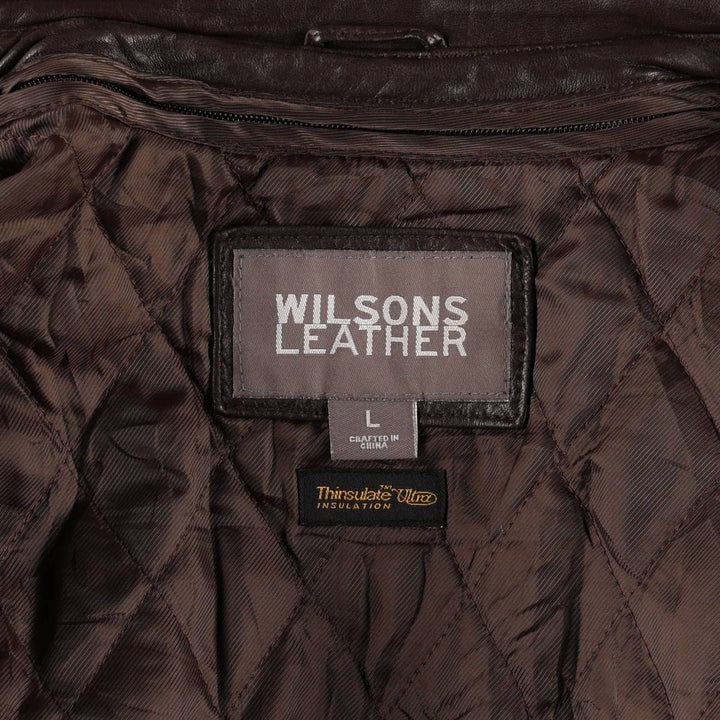 Wilsons Leather Swing Top Padded Leather Blouson, Men's Size L genuine leather brown type Vintage Second Hand