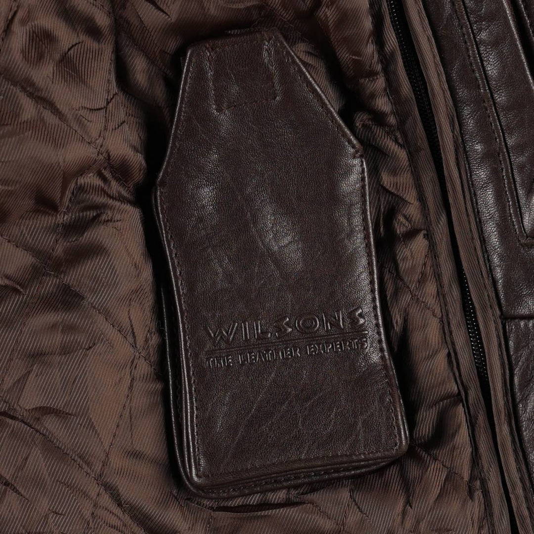Wilsons Leather Swing Top Padded Leather Blouson, Men's Size L genuine leather brown type Vintage Second Hand