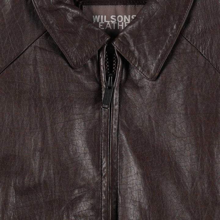 Wilsons Leather Swing Top Padded Leather Blouson, Men's Size L genuine leather brown type Vintage Second Hand