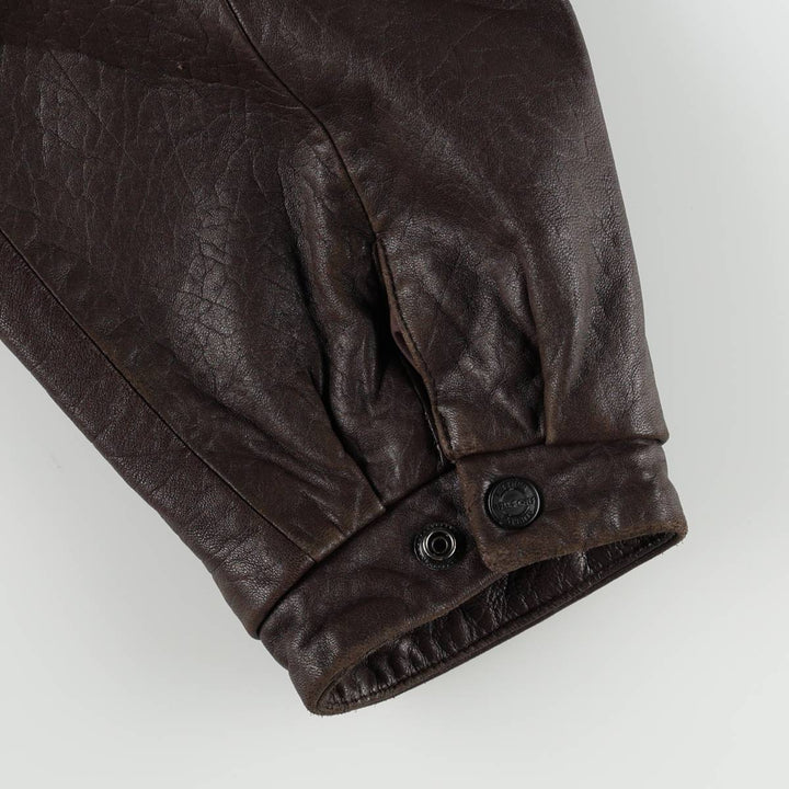 Wilsons Leather Swing Top Padded Leather Blouson, Men's Size L genuine leather brown type Vintage Second Hand