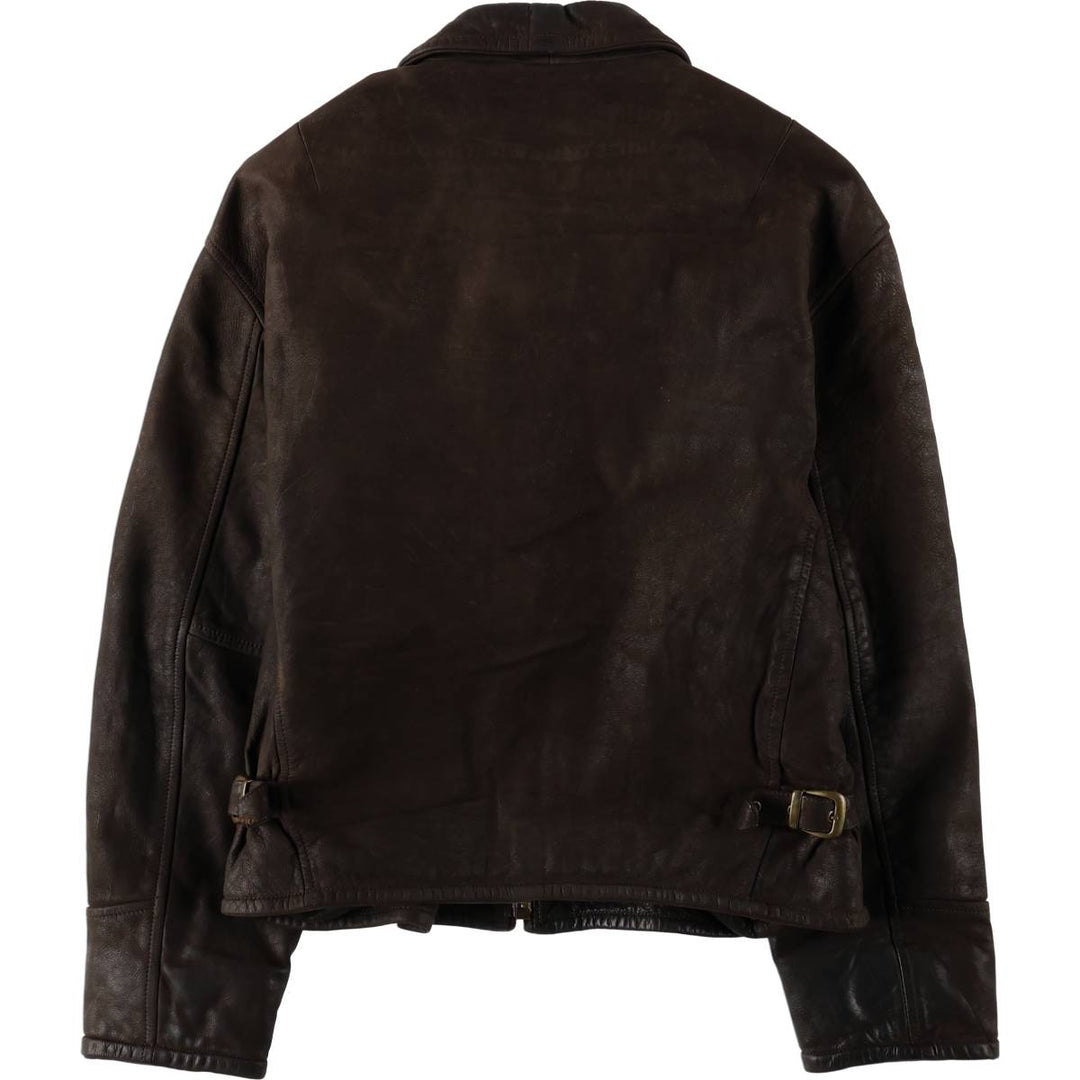 Settore Swing Top Type Leather Blouson, Made in Italy, Men's XL Equivalent genuine leather brown type Vintage Second Hand