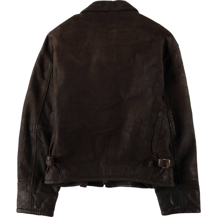 Settore Swing Top Type Leather Blouson, Made in Italy, Men's XL Equivalent genuine leather brown type Vintage Second Hand