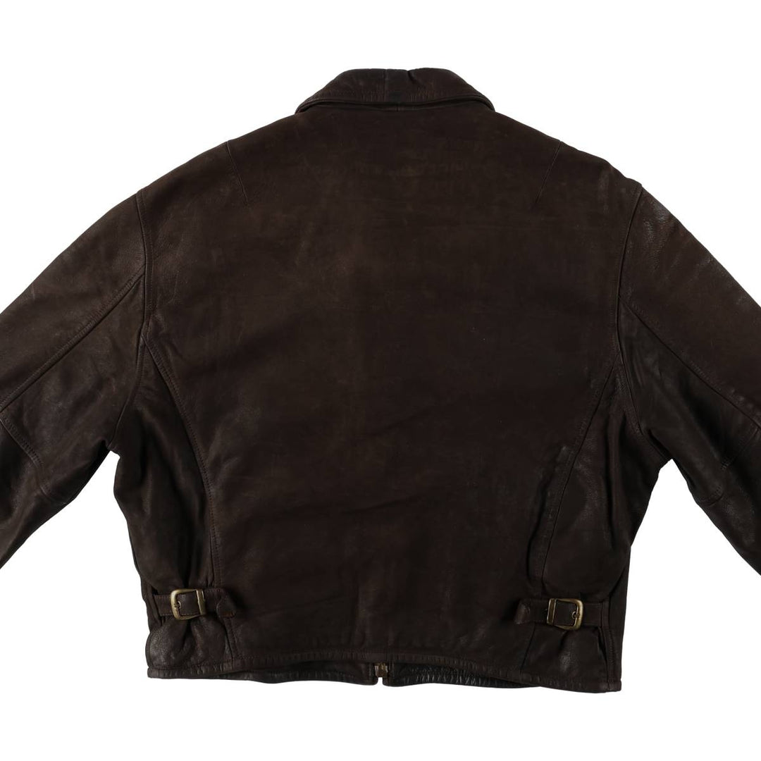 Settore Swing Top Type Leather Blouson, Made in Italy, Men's XL Equivalent genuine leather brown type Vintage Second Hand