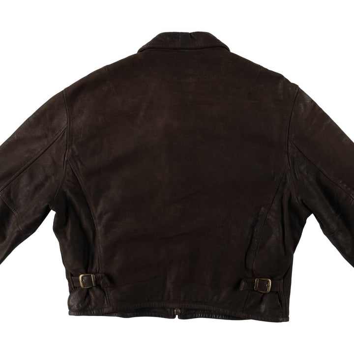 Settore Swing Top Type Leather Blouson, Made in Italy, Men's XL Equivalent genuine leather brown type Vintage Second Hand