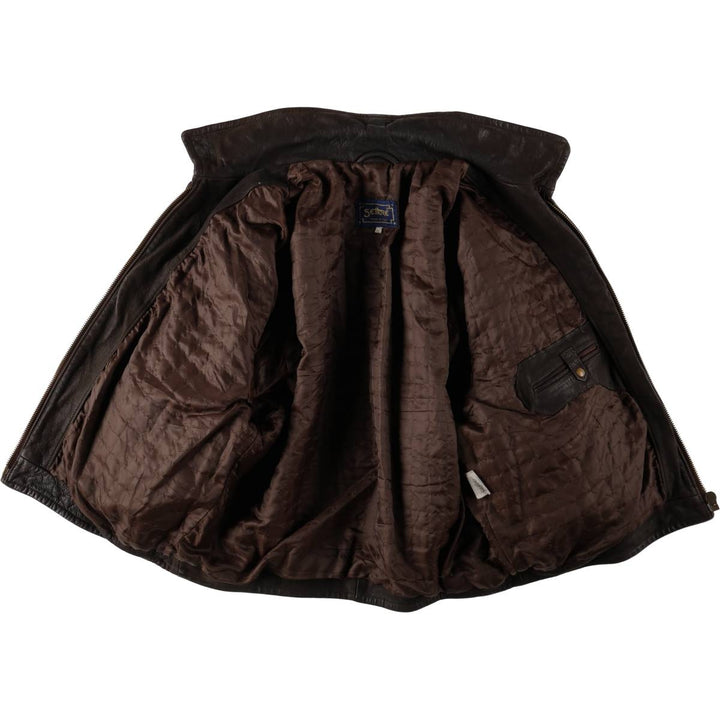Settore Swing Top Type Leather Blouson, Made in Italy, Men's XL Equivalent genuine leather brown type Vintage Second Hand