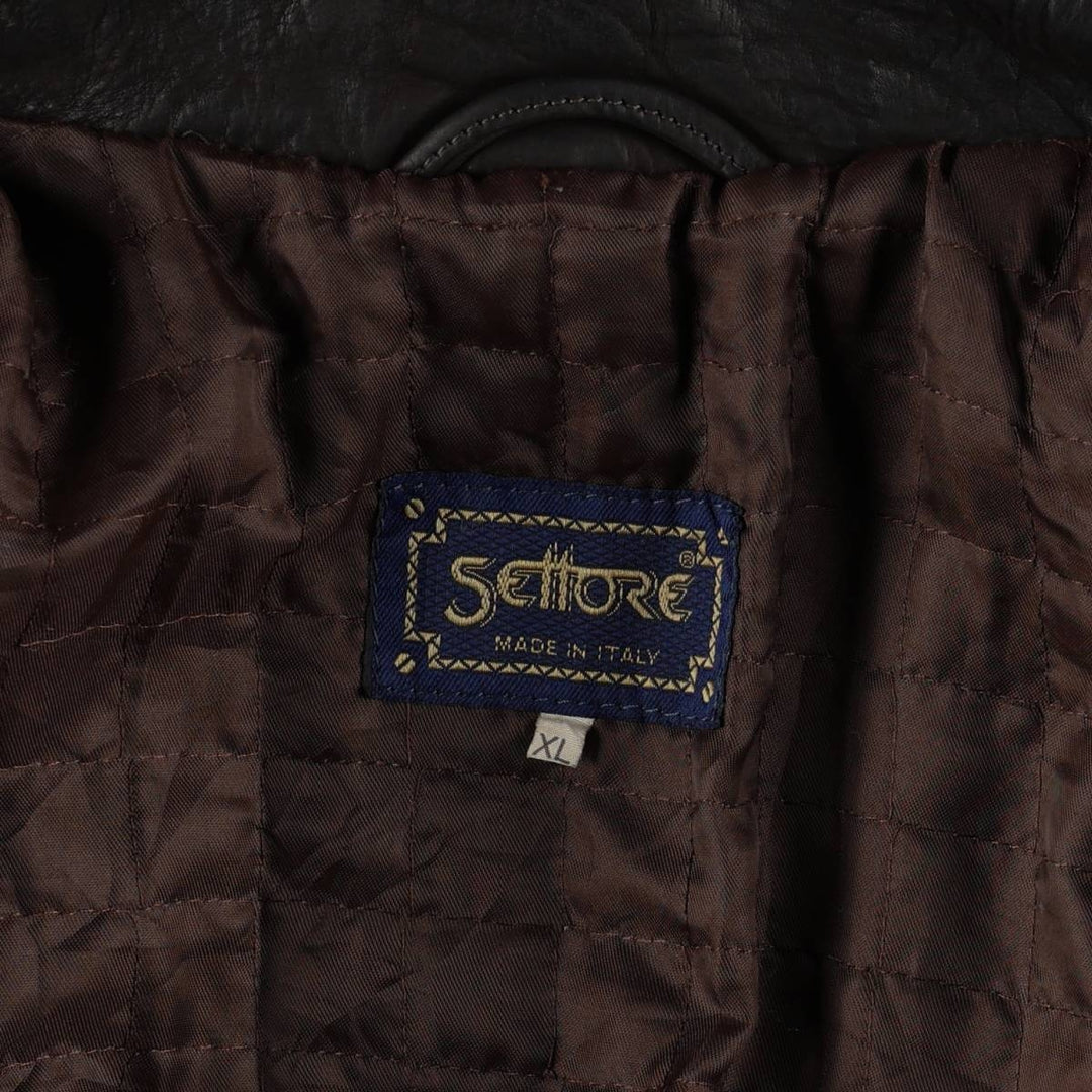 Settore Swing Top Type Leather Blouson, Made in Italy, Men's XL Equivalent genuine leather brown type Vintage Second Hand