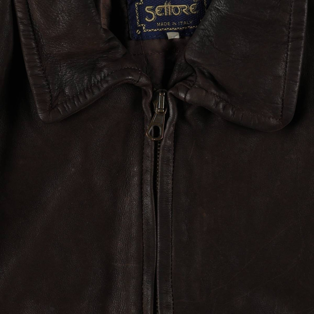 Settore Swing Top Type Leather Blouson, Made in Italy, Men's XL Equivalent genuine leather brown type Vintage Second Hand
