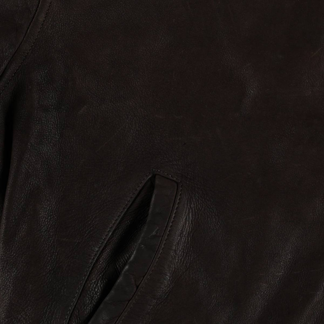 Settore Swing Top Type Leather Blouson, Made in Italy, Men's XL Equivalent genuine leather brown type Vintage Second Hand