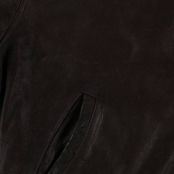 Settore Swing Top Type Leather Blouson, Made in Italy, Men's XL Equivalent genuine leather brown type Vintage Second Hand