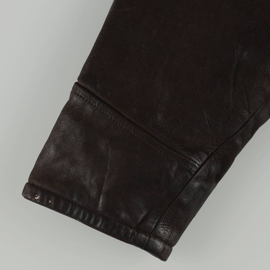 Settore Swing Top Type Leather Blouson, Made in Italy, Men's XL Equivalent genuine leather brown type Vintage Second Hand