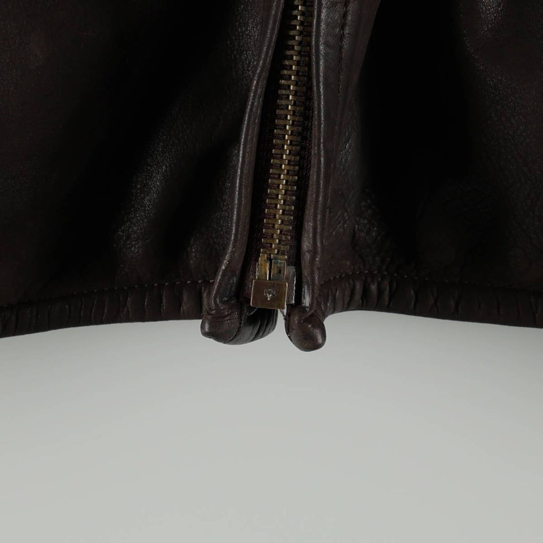 Settore Swing Top Type Leather Blouson, Made in Italy, Men's XL Equivalent genuine leather brown type Vintage Second Hand