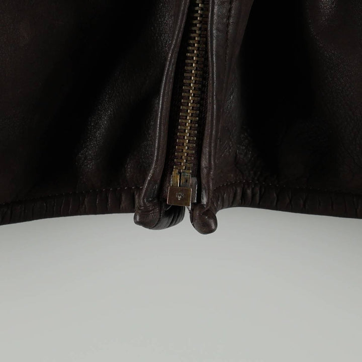 Settore Swing Top Type Leather Blouson, Made in Italy, Men's XL Equivalent genuine leather brown type Vintage Second Hand