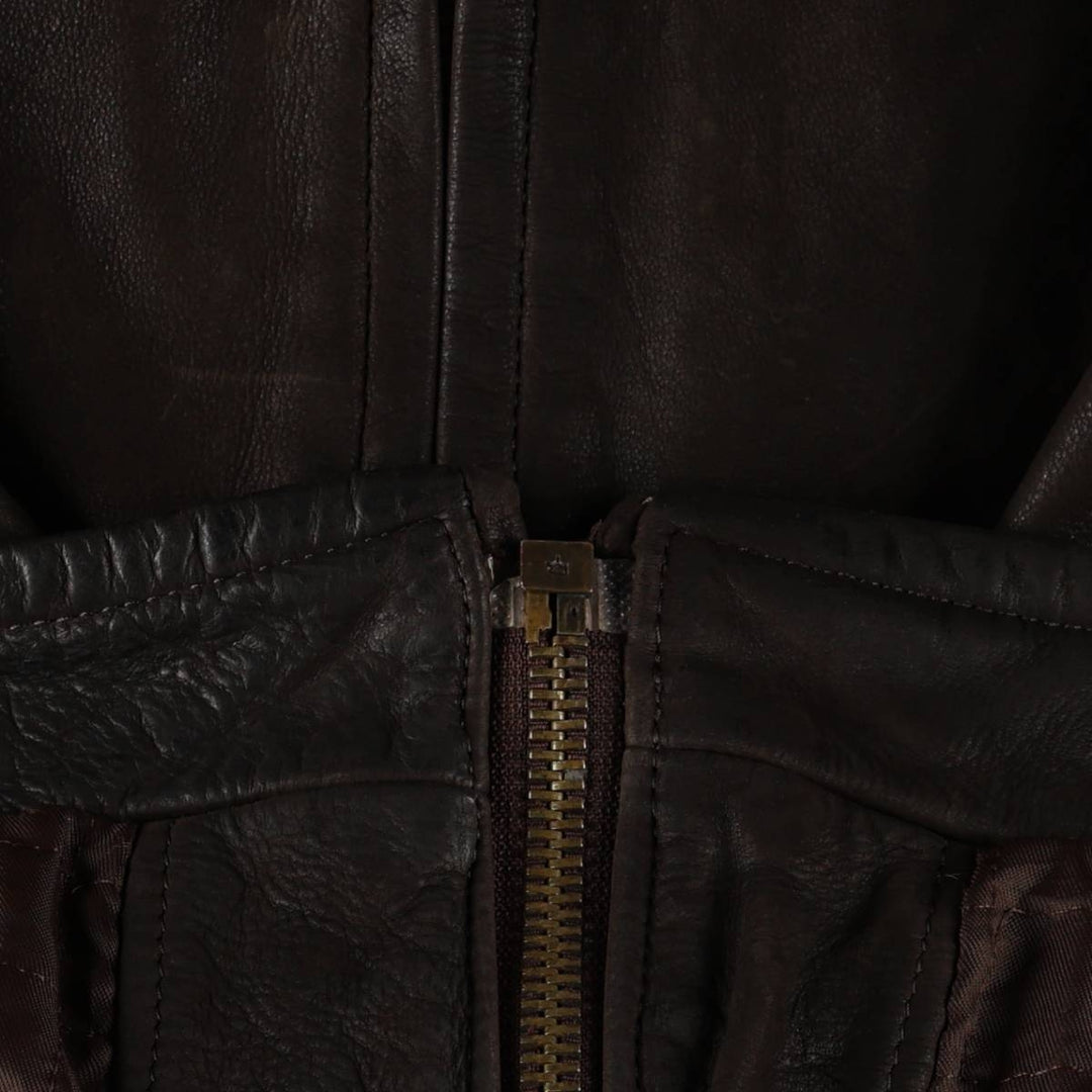 Settore Swing Top Type Leather Blouson, Made in Italy, Men's XL Equivalent genuine leather brown type Vintage Second Hand