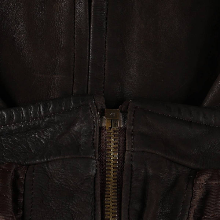 Settore Swing Top Type Leather Blouson, Made in Italy, Men's XL Equivalent genuine leather brown type Vintage Second Hand