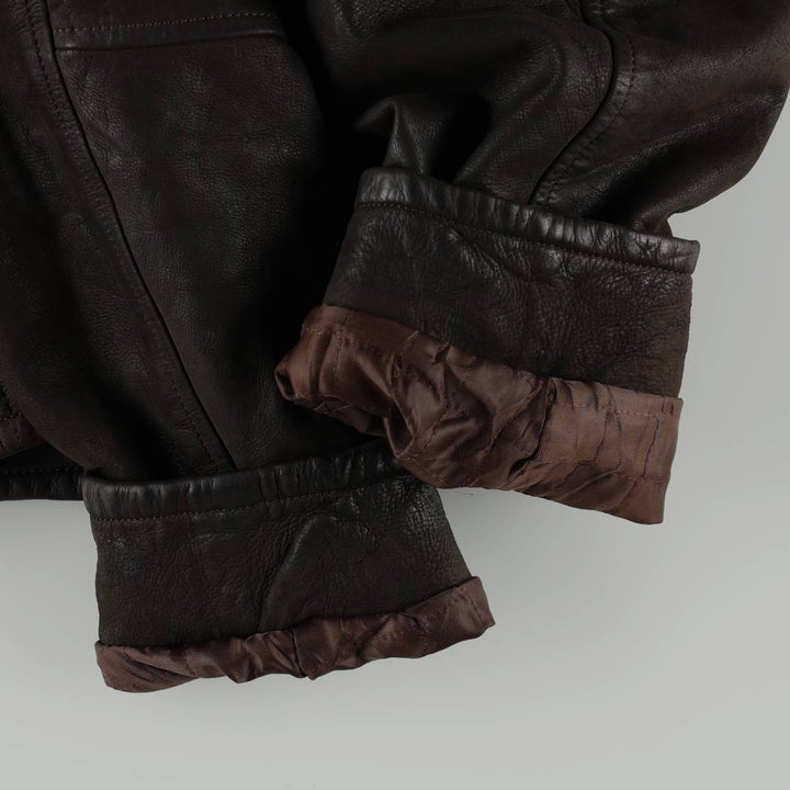 Settore Swing Top Type Leather Blouson, Made in Italy, Men's XL Equivalent genuine leather brown type Vintage Second Hand
