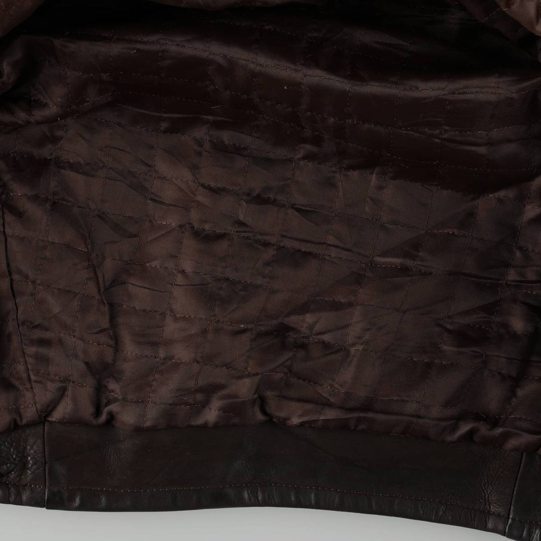 Settore Swing Top Type Leather Blouson, Made in Italy, Men's XL Equivalent genuine leather brown type Vintage Second Hand