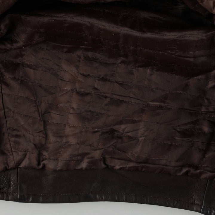 Settore Swing Top Type Leather Blouson, Made in Italy, Men's XL Equivalent genuine leather brown type Vintage Second Hand