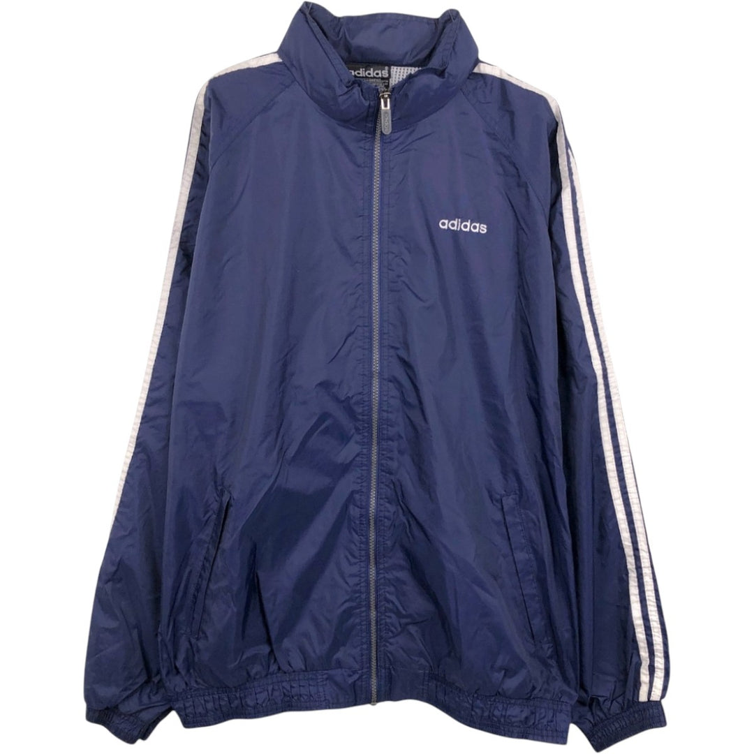 80s-90'S Adidas nylon jacket, men's size L (approx.) Nylon navy blue type Vintage Second Hand