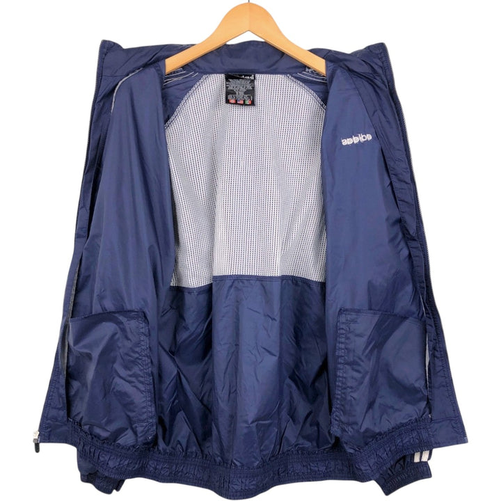 80s-90'S Adidas nylon jacket, men's size L (approx.) Nylon navy blue type Vintage Second Hand