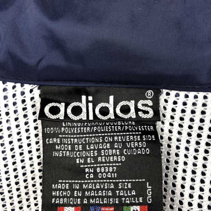 80s-90'S Adidas nylon jacket, men's size L (approx.) Nylon navy blue type Vintage Second Hand